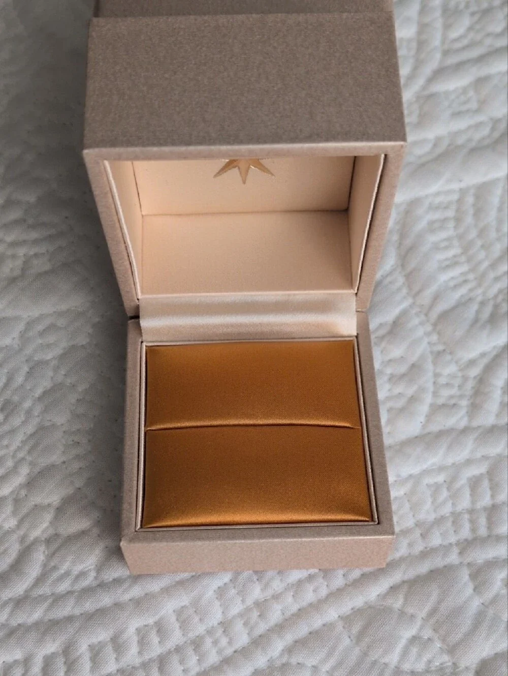 Bulgari Jewelry Gift Box with warm gold interior